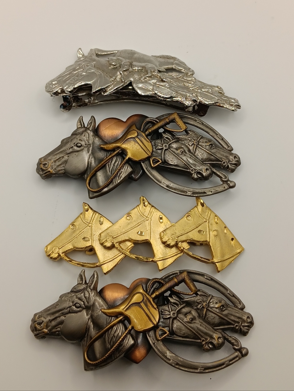 4 Vintage Metal Western Horse, Hair Clip Accessories, Equestrian Cottagecore - Picture 3 of 13